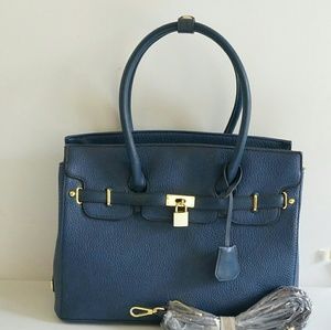 BLUE Adrienne Vittadini Kelly Collection Satchel